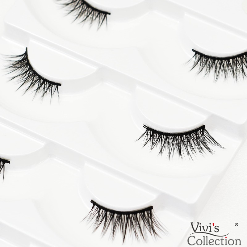 Vivis Half False Eyelashes Corner 3D Mink Lashes Natural Fake