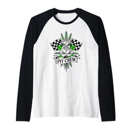 Brides Pit Crew Racing Wedding Bouquet Bridal Party Raglan Baseball Tee