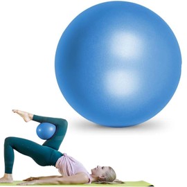 NTEK Soft Pilates Ball – Mini Exercise Ball for Yoga, Core Training & Physical Therapy – Anti-Burst, Non-Slip Small Gym Ball with Straw for Easy Inflation Home, Office & Barre Workouts (BLUE, 65CM)