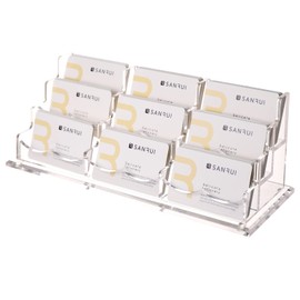 SANRUI Acrylic Business Card Holder for Desk,Name Card Display Holder,Office Clear Business Card Display Stand 3 Tiers,Fits About 450 Business Cards