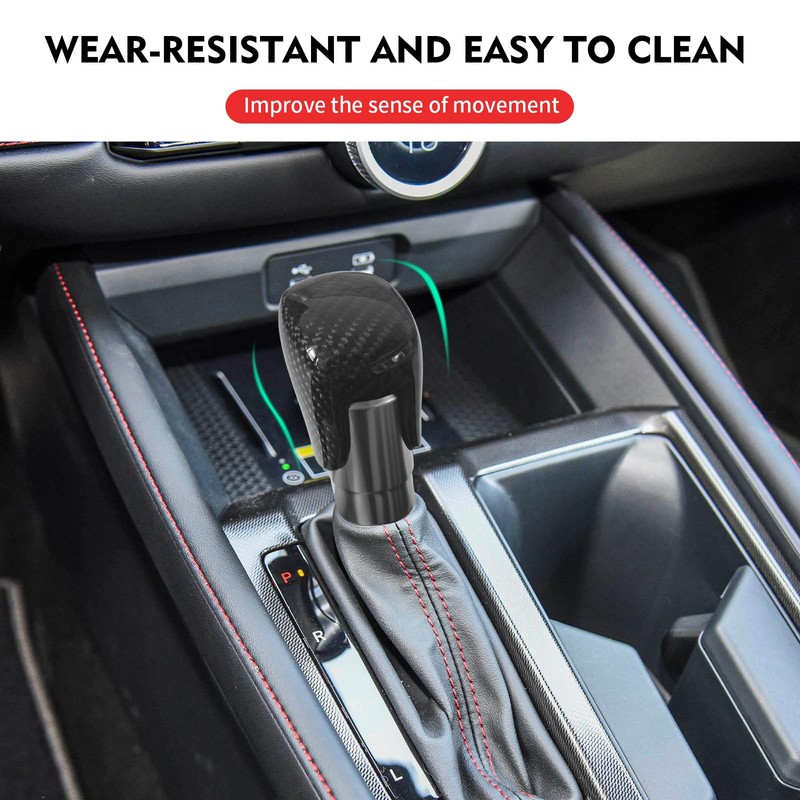 BLAKAYA Compatible with Carbon Fiber Gear Shift Knob Head Cover