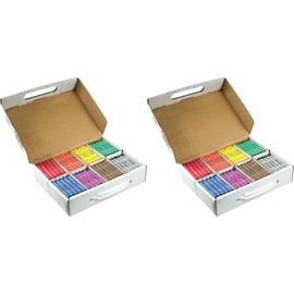 Prang Crayons Master Pack, Large Size, 8 Assorted Colors, 200 Count (32341) (Pack of 2)