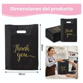 100pzs Bolsas Boutique Plástico Regalo 30x40cm Con Manija