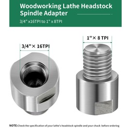 HAowosi Lathe Headstock Spindle Adapter,Converts FT 3/4" x 16 to MT 1" x 8 TPI for Woodworking Lathe