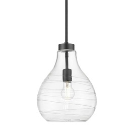 Z-Lite 496P10-MB Bon Air Pendant, 1-Light 100 Watts, Matte Black