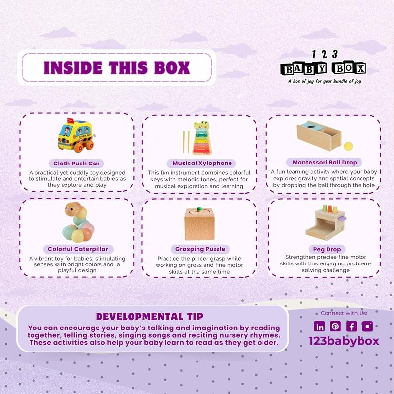 123 BABY BOX Montessori Toys For Babies 9-12 Months -