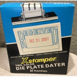 Xstamper Two-Color Die Plate Dater  Shachihata-"RE