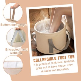 Collapsible Bucket for Soaking Feet, Portable Travel Foot Bathtub, Foot Soaking Basin, Foot Bath for Soaking Feet for Outdoor Camping, Washing and Fishing, Convenient Carry Bag