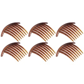 Audiophan Plastic Comb, Hair Ornament, Ball Wrap, Hair Arrangement, Hair Arrangement, Hair Clips, Brown, Product Size 4.0 x 3.2 x 0.5 inches (102 x 82 x 13 mm), Accent Hair Arrangement, Set of 6