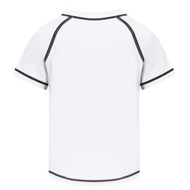 Csqtongan Boys' Swimming Shirt UV Shirt Swimming Top Swimming Shirt Kids Short Sleeves Rash Guard Swimwear Quick Dry T-Shirt, White, 10 - 11 years