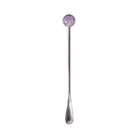 Turbokey Coffee Stir Sticks 18/10 Stainless Steel Espresso Spoon 5.4 inches Spherical Mixing Spoon Solid Swizzle Sticks For Drink/Cocktail/coffee,Home Bar Party Supply (13cm, Purple)