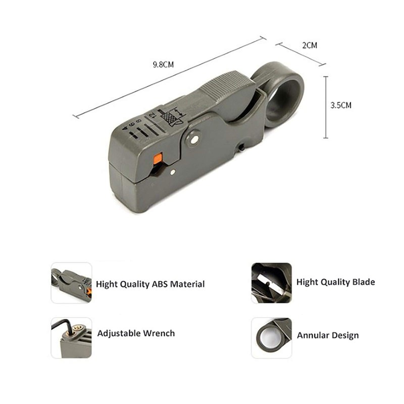 tooloflife Rotary Coaxial Coax Cable Cutter Stripper Tool for RG59