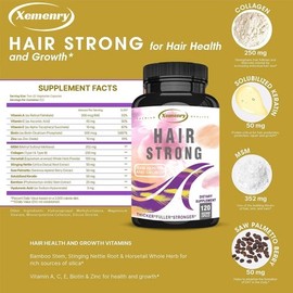 Hair Strong – Biotin, Collagen & Keratin Supplement for Fast Hair Growth, Strong Nails & Healthy Skin 30 Capsules
