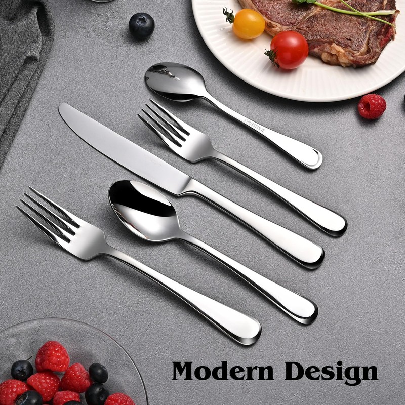 KINGSTONE 30 Pieces Silverware Set for 6, Premium Stainless Steel
