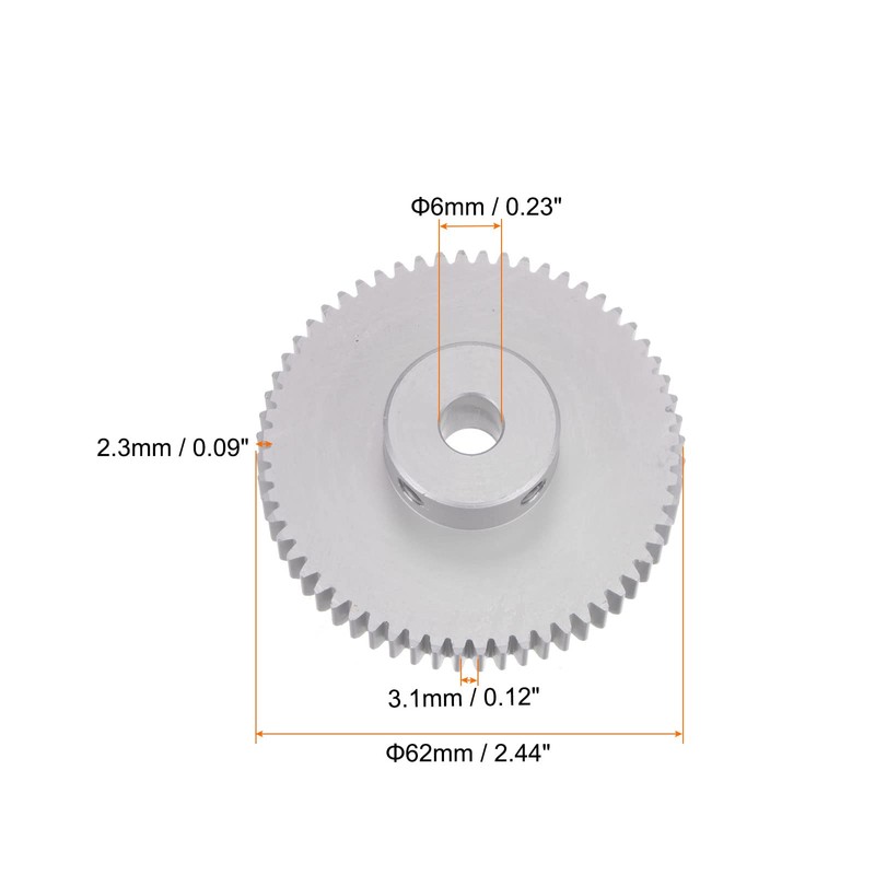 sourcing map Steps Spur Gear 6 mm Inner Hole Gear