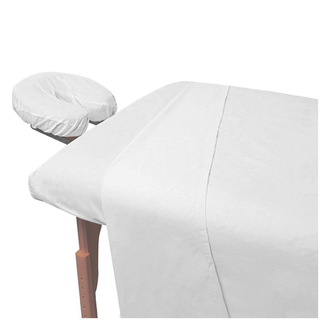 1-Piece Massage and Spa Fitted Sheet for Portable Tables, White, Premium Quality Preferred by Professionals in Massage and Spa Industry, 190 Thread Count Percale by Atlas