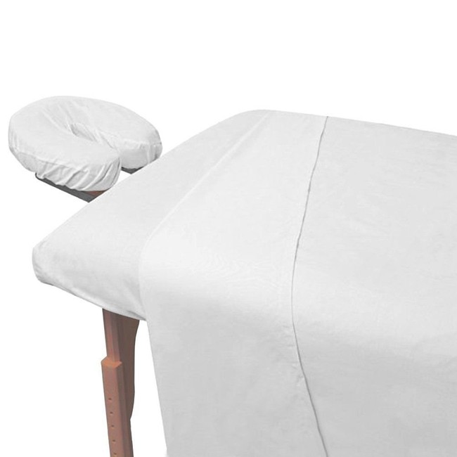1-Piece Massage and Spa Fitted Sheet for Portable Tables, White, Premium Quality Preferred by Professionals in Massage and Spa Industry, 190 Thread Count Percale by Atlas