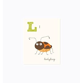 Sea Urchin Studio - L is for Ladybug - ABC Alphabet Wall Art for Kids