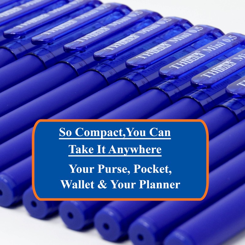 THINK2MASTER [24 Pens - Blue Ink Think2 0.5mm Pocketable Mini