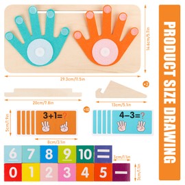 Wooden Math Counting Toys for Kids,Montessori Math Toy for Kids,Finger Counting Game for Learning Numbers,Educational Learning Toy for Boys Girls Gifts 3 4 5 Year Old