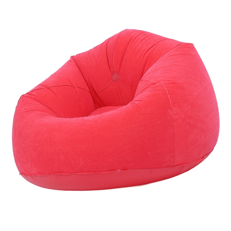 Inflatable Lounge Chair Flocking PVC Portable Folding Blow Up Sofa