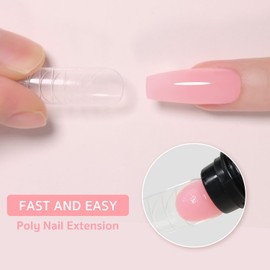 GAOY Poly Gel, 60g Nail Extension Gel, Pink Builder Gel Nail Enhancement Gel for Beginner & Professional Nail Art Salon DIY at Home