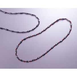 ハイリッチ パワーストーンアクセサリー ブラック 50cm ファッショナブル磁気ネックレス(ガーネット、アメジスト) 2個セット