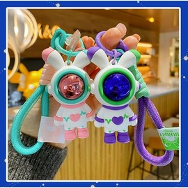 [LeChengMM] Unisex Cool Idea Astronaut Love Rabbit Keychain Car Keychain Backpack Strap (Pink)
