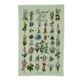 BRAW CLANS TARTANS Cotton Tea Towel - Pack of 2 - wild flowers Design | Traditional Scottish Heritage Kitchen Accessory | 100% Cotton | Versatile & Durable | 48x76 cm Size