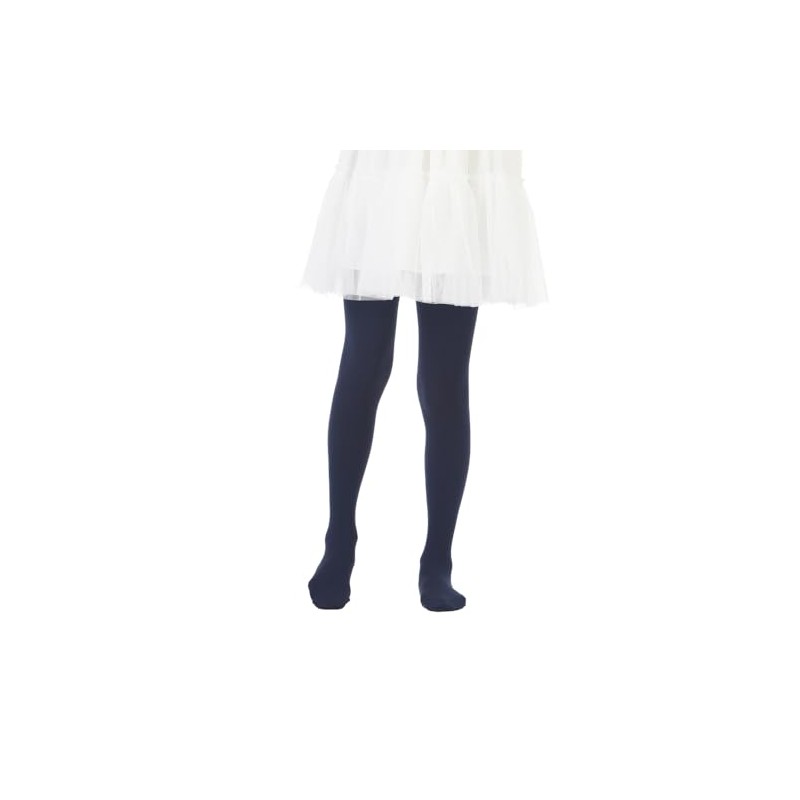 Paralinda Girls Semi-Opaque Tights 50 Den (6-8, Navy Blue)