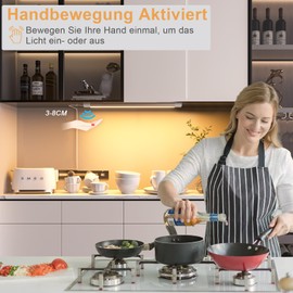 WOBANE LED Under-Unit Light Kitchen, Dimmable LED Cabinet Lighting with Sensor, Hand Motion Activated, Kitchen Light Under-Unit for Kitchen, Cupboard, Shelves, Showcases, Wardrobe, 30 cm, Ultra Bright