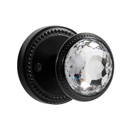 SORWDUERM 1 Pack Black Door Knobs Crystal Door Knob Passage Door Knob for Hall and Closet Glass Matte Black Zinc Alloy