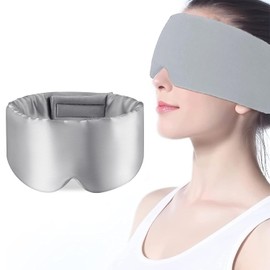 Antifaz para dormir, antifaz para dormir seda, antifaz seda,100% bloqueo de luz máscara para dormir, súper suave, cinturón de sueño ajustable, adecuado para dormir, vuelo, yoga y viajes(Gris)