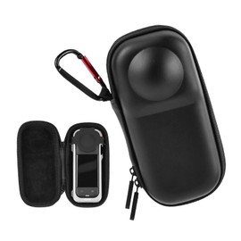 BRDRC Portable Small Case for Insta360 X5 X4 (for Cage and Lens Cap), Carrying Storage Bag Protective Cover Hard Shell Travel Protector with Wrist Strap Carabiner for Insta 360 X5 X4 Accessories