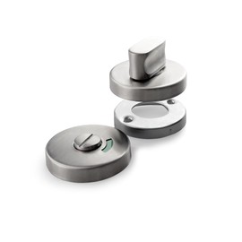 VERAMET® Toilet Door Handle Set Stainless Steel (Drilling Template and Installation Instructions) | for Bathroom Doors Toilet - Door Fitting - Handle Set Toilet Rosettes for Bathroom Doors