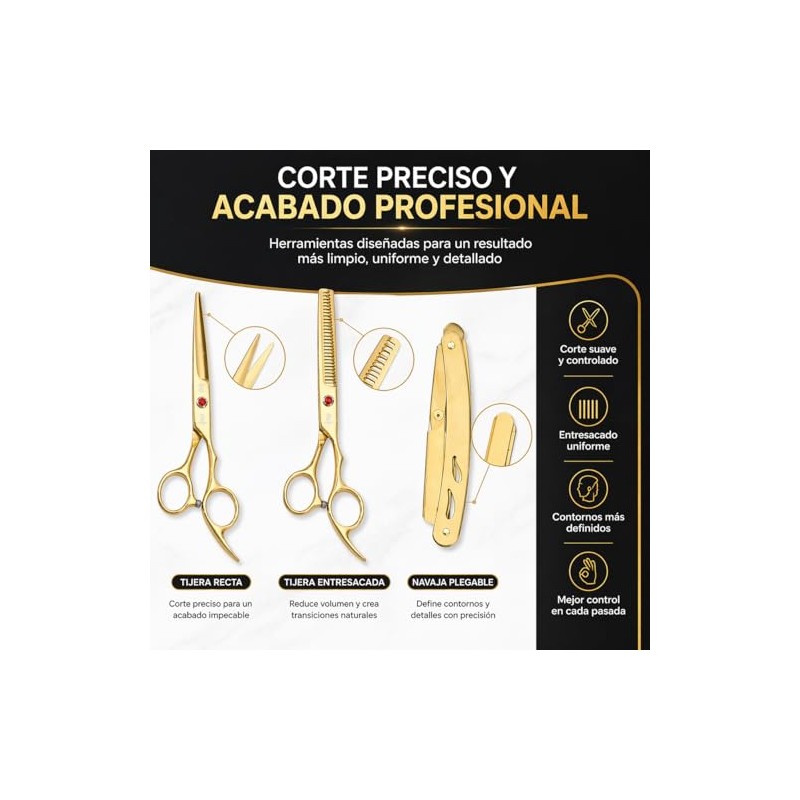 Kit Profesional de Barbería - Juego de 8 Piezas en