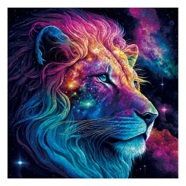 Mys Aurora Unique Wooden Jigsaw Puzzles - Starry Lion, 200 Pcs Medium Size 11.2'' x 11.2'', Luxurious Animal Shaped Wood Puzzle, Beautiful Package, Best Gift for Adults