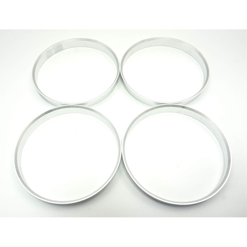 4 centring rings made of aluminium, aluminium in silver, 74.1