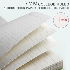 AHGXG Spiral Notebook 6 Pack - A5 Small Spiral Notebooks for Work, 5.7" x 8.22", 100GSM Thick College Ruled Paper, 160 Pages Spiral Journals for Women Men School Supplies, Pink Green Blue