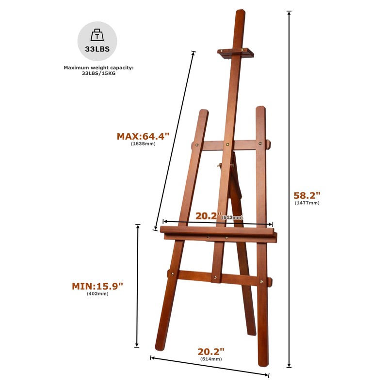 DJAR Wooden Art Easel for Painting,Adjustable Pine Wood Floor Easels