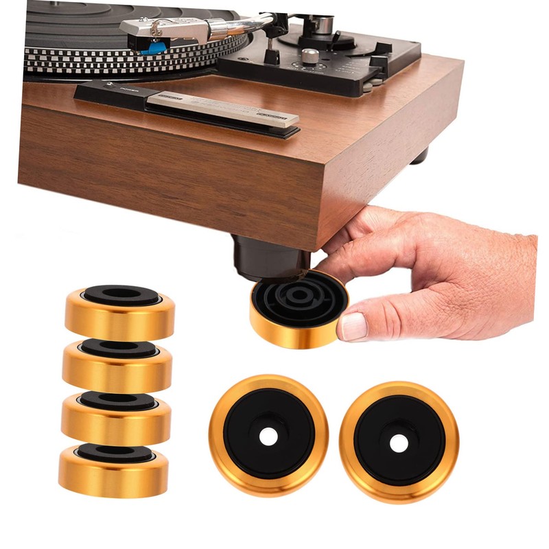 IWOWHERO 4pcs Aluminium Alloy Vibration Speaker Pads Isolation Feet Cushions