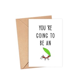 XBDesigns Pregnancy Announcement Card - Funny Aunt Card - 5 x 7 inches