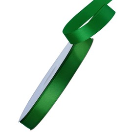 Satin Ribbon, 3/8Inch(10mm) x 100Yards Double Sided Solid Polyester Ribbon Roll for Gift Wrapping Invitation Floral Arrangement Hair Balloons Craft Sewing Wedding Party Home Decoration (Green)