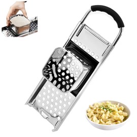 32.5 x 11cm Stainless Steel Spaetzle Maker, Homemade Kitchen Pasta Cooking Tools, Manual Maker for Making Egg Noodle and Dumpling Press, Noodle Maker with Safety Pusher & Comfort Rubber Handle