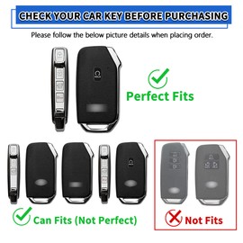 TOMALL 2 Pack for Kia Key Fob Cover with Keychain, 5 Buttons Silicone Rubber Key Fob Case Compatible with Cerato Ceed Forte NIRO Sorento Seltos Soul Telluride K5 Sportage EV6 Stinger Car Key Cover