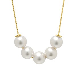 Matthewmark 3-Way Pearl Necklace, Women's Pearl Necklace, Wedding Accessories, Formal, Casual, Slide Chain, Hypoallergenic, Adjustable Number of Pearls, Present, Gift, Pearl