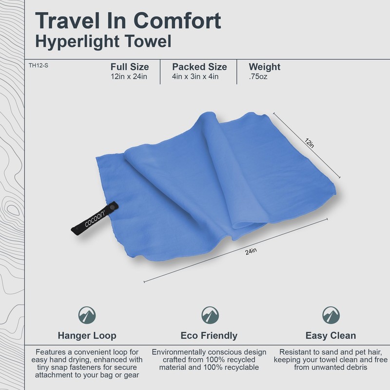 COCOON Microfibre Towel Hyperlight S 60 x 30 cm