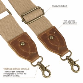 Handbag Strap, 2 Inch Crazy Horse Leather Wide Shoulder Strap, Adjustable Replacement, Retro Solid Colour Crossbody Bag Straps for Handbag, Crossbody Bags, Shoulder Bags