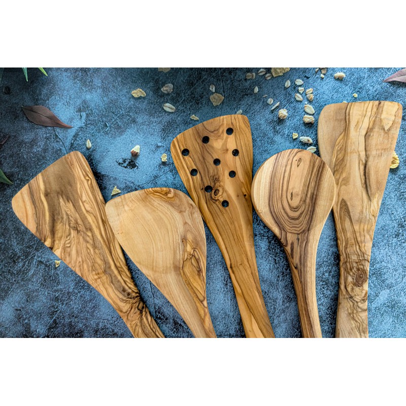 EMNA - 5-Piece Olive Wood Kitchen Utensils Set | Approx.