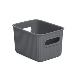 TATAY Set 4 Storage Boxes Baobab 1,5L Capacity, Polypropylene BPA free, Anthracite Grey. Measures 12,5 x 16,4 x 24,5 cm